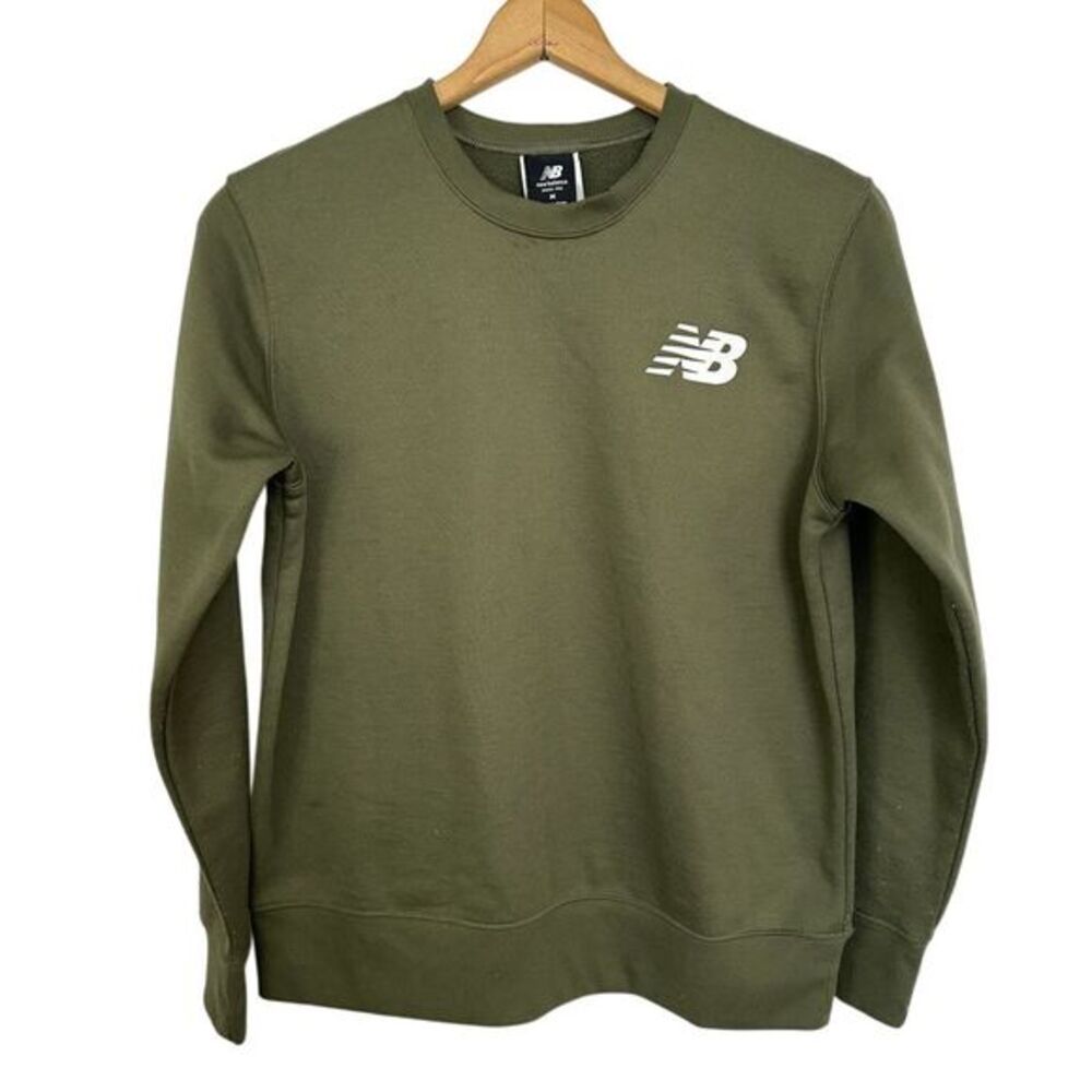 New Balance Olive Green Crewneck Sweatshirt Athletic Pullover Womens Medium‎